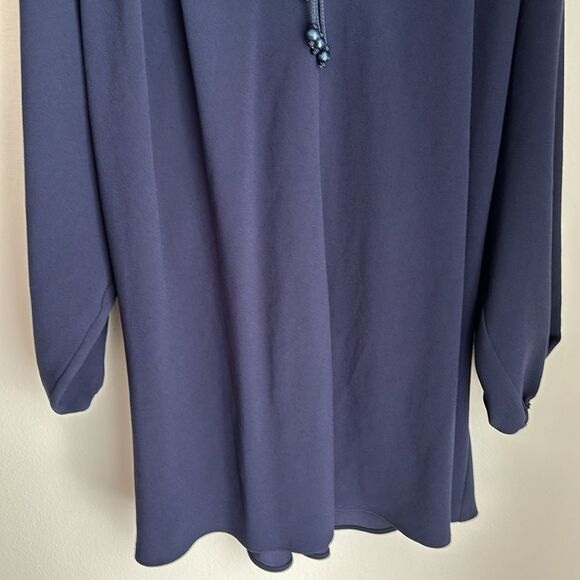 Elizabeth and James Women Solid oversize  Tunic Navy tassel Dress size small EUC - Picture 5 of 11